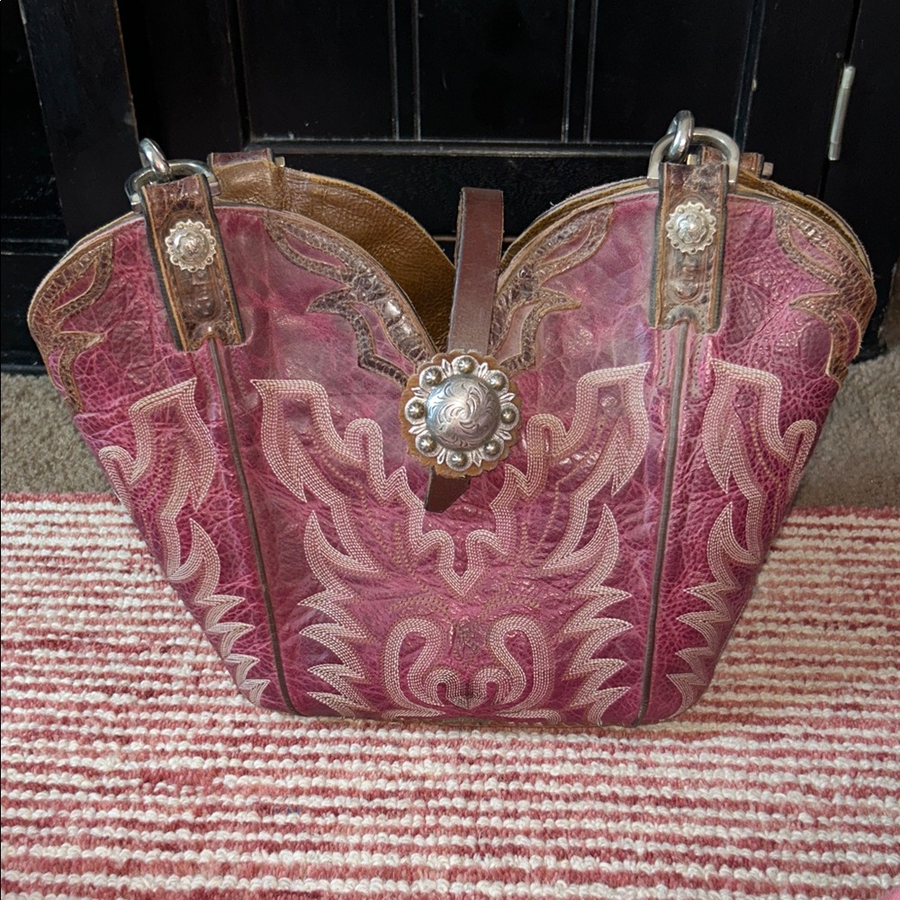 Western Style Pink and Brown Women's Bag TLC